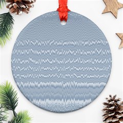 Boho Faded Blue Stripes Ornament (round) by SpinnyChairDesigns