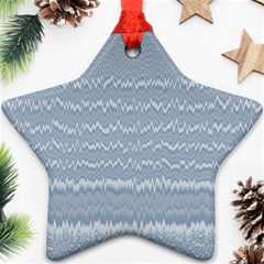 Boho Faded Blue Stripes Star Ornament (two Sides) by SpinnyChairDesigns