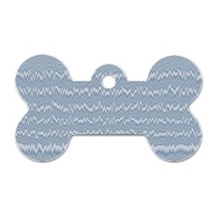 Boho Faded Blue Stripes Dog Tag Bone (two Sides) by SpinnyChairDesigns