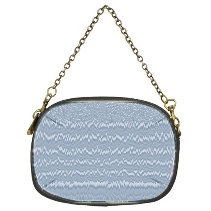 Boho Faded Blue Stripes Chain Purse (One Side)