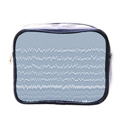 Boho Faded Blue Stripes Mini Toiletries Bag (one Side) by SpinnyChairDesigns