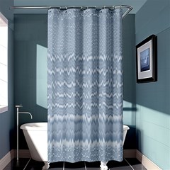 Boho Faded Blue Stripes Shower Curtain 36  X 72  (stall)  by SpinnyChairDesigns