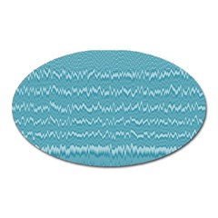 Boho Teal Stripes Oval Magnet by SpinnyChairDesigns