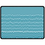 Boho Teal Stripes Fleece Blanket (Large)  80 x60  Blanket Front