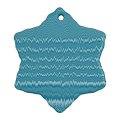 Boho Teal Stripes Ornament (snowflake) by SpinnyChairDesigns