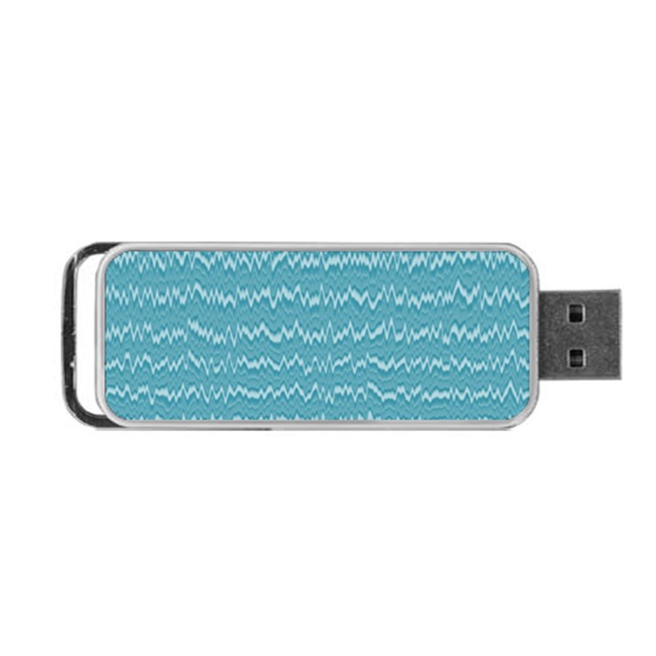 Boho Teal Stripes Portable USB Flash (One Side)