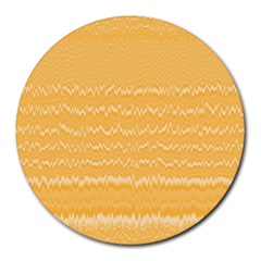 Boho Saffron Yellow Stripes Round Mousepads by SpinnyChairDesigns