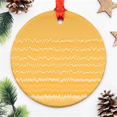 Boho Saffron Yellow Stripes Ornament (round) by SpinnyChairDesigns