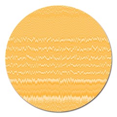 Boho Saffron Yellow Stripes Magnet 5  (round) by SpinnyChairDesigns