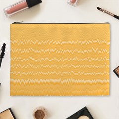 Boho Saffron Yellow Stripes Cosmetic Bag (xl) by SpinnyChairDesigns