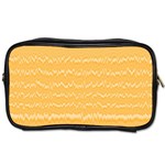 Boho Saffron Yellow Stripes Toiletries Bag (Two Sides) Front