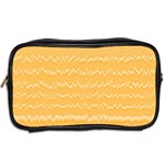 Boho Saffron Yellow Stripes Toiletries Bag (Two Sides) Back