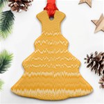 Boho Saffron Yellow Stripes Ornament (Christmas Tree)  Front