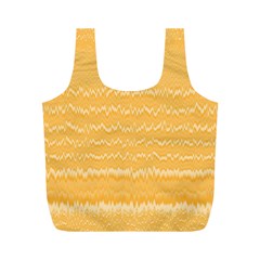 Boho Saffron Yellow Stripes Full Print Recycle Bag (m) by SpinnyChairDesigns