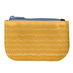 Boho Saffron Yellow Stripes Large Coin Purse by SpinnyChairDesigns