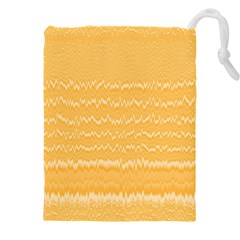 Boho Saffron Yellow Stripes Drawstring Pouch (4xl) by SpinnyChairDesigns