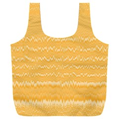 Boho Saffron Yellow Stripes Full Print Recycle Bag (xxl) by SpinnyChairDesigns