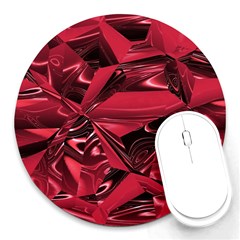 Candy Apple Crimson Red Round Mousepads by SpinnyChairDesigns