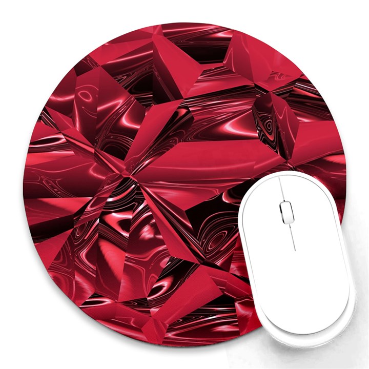 Candy Apple Crimson Red Round Mousepads