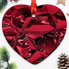 Candy Apple Crimson Red Ornament (heart) by SpinnyChairDesigns