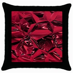 Candy Apple Crimson Red Throw Pillow Case (black) by SpinnyChairDesigns