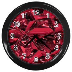 Candy Apple Crimson Red Wall Clock (black) by SpinnyChairDesigns