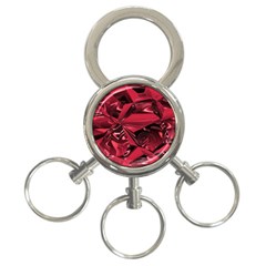 Candy Apple Crimson Red 3-ring Key Chain by SpinnyChairDesigns