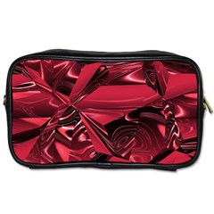 Candy Apple Crimson Red Toiletries Bag (one Side) by SpinnyChairDesigns