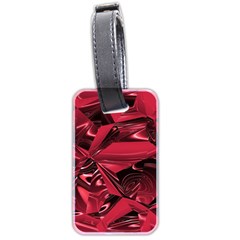 Candy Apple Crimson Red Luggage Tag (two Sides) by SpinnyChairDesigns