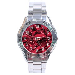 Candy Apple Crimson Red Stainless Steel Analogue Watch by SpinnyChairDesigns