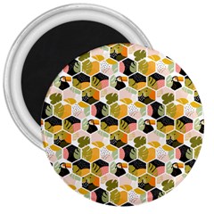 Hexagon Tropical Pattern 3  Magnets by designsbymallika