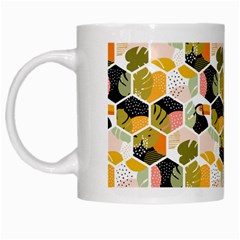 Hexagon Tropical Pattern White Mugs by designsbymallika