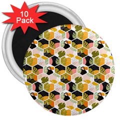 Hexagon Tropical Pattern 3  Magnets (10 Pack)  by designsbymallika