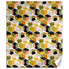 Hexagon Tropical Pattern Canvas 8  X 10  by designsbymallika