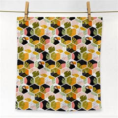 Hexagon Tropical Pattern Face Towel by designsbymallika