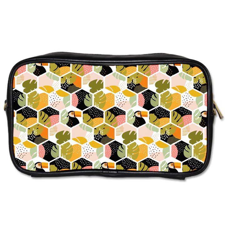 Hexagon Tropical Pattern Toiletries Bag (One Side)