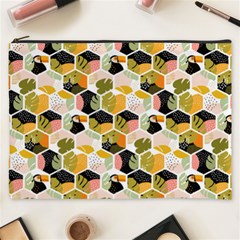 Hexagon Tropical Pattern Cosmetic Bag (xxxl) by designsbymallika