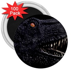 Trex Dinosaur Head Dark Poster 3  Magnets (100 Pack) by dflcprintsclothing