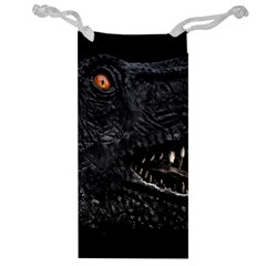 Trex Dinosaur Head Dark Poster Jewelry Bag by dflcprintsclothing