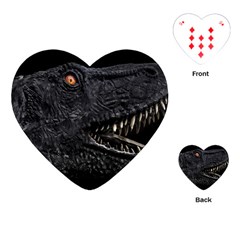 Trex Dinosaur Head Dark Poster Playing Cards Single Design (heart) by dflcprintsclothing