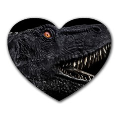 Trex Dinosaur Head Dark Poster Heart Mousepads by dflcprintsclothing