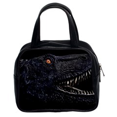 Trex Dinosaur Head Dark Poster Classic Handbag (two Sides) by dflcprintsclothing