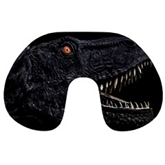 Trex Dinosaur Head Dark Poster Travel Neck Pillow by dflcprintsclothing