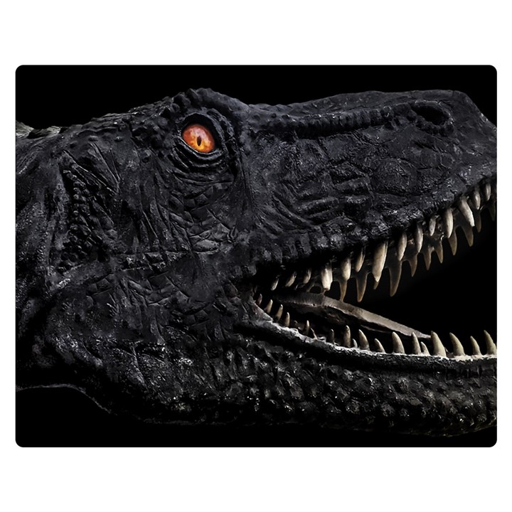 Trex Dinosaur Head Dark Poster Double Sided Flano Blanket (Medium) 