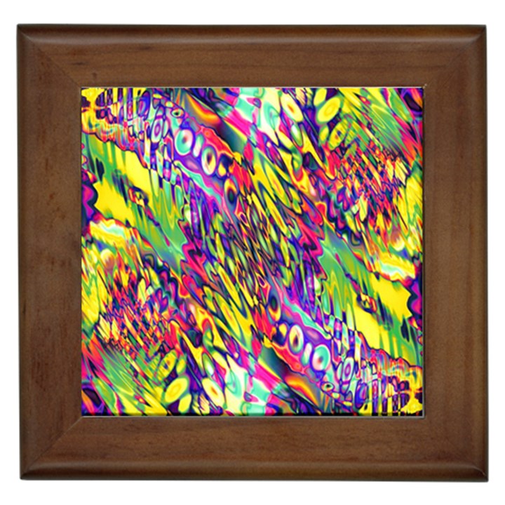 Colorful Jungle Pattern Framed Tile