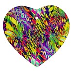 Colorful Jungle Pattern Ornament (Heart) Front