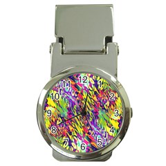 Colorful Jungle Pattern Money Clip Watches by SpinnyChairDesigns