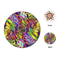 Colorful Jungle Pattern Playing Cards Single Design (round) by SpinnyChairDesigns