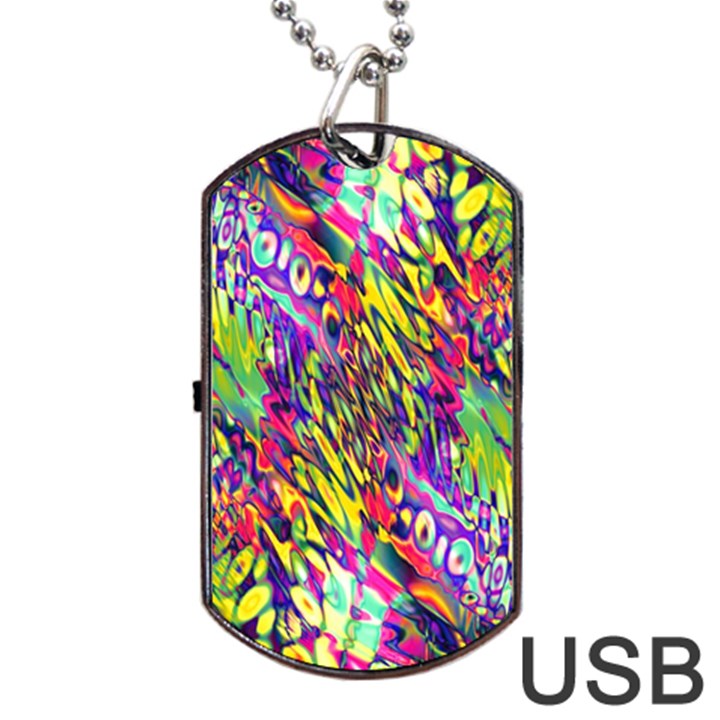 Colorful Jungle Pattern Dog Tag USB Flash (One Side)