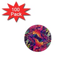 Colorful Boho Abstract Art 1  Mini Magnets (100 Pack)  by SpinnyChairDesigns